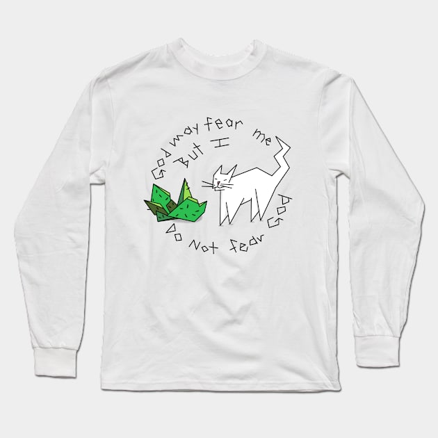 Cactus Cat Fights God Long Sleeve T-Shirt by naked_frogs